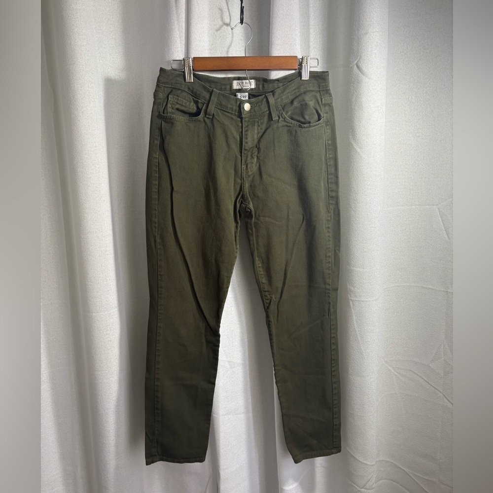 JUDY BLUE olive green skinny jeans‎ mid rise Size 5/27 0356
